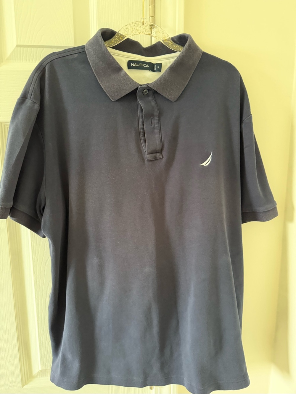 Nautica Men's Dark Navy Polo with White Sail Logo